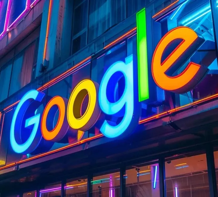 Neon Google sign illustrating local SEO and Aldershot business visibility.