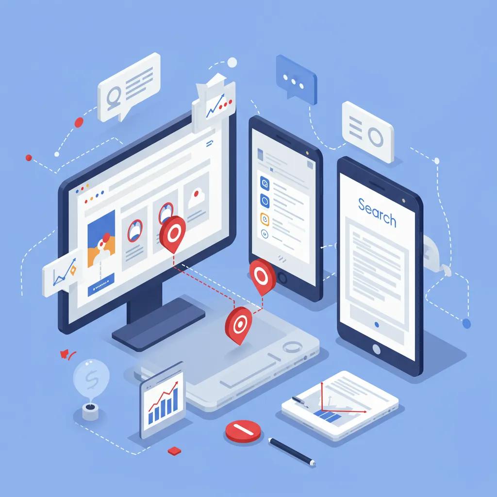 A visual representation of how responsive web design boosts SEO, featuring mobile-friendly indicators