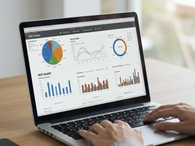 Aldershot business owner checking SEO performance metrics to track progress