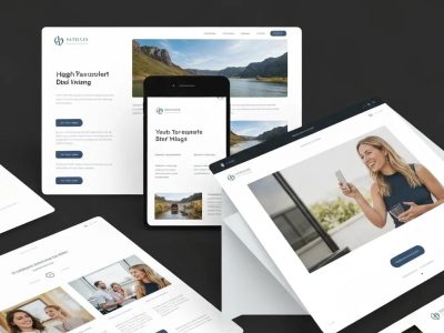 Professional WordPress website design showcasing responsive layouts on desktop and mobile devices, featuring engaging visuals and user-friendly navigation, highlighting the benefits of custom web solutions for enhanced brand visibility and user experience.