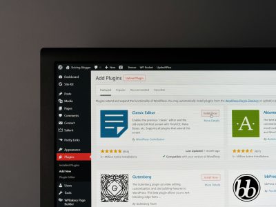 WordPress dashboard displaying the 'Add Plugins' section, highlighting various plugins including Classic Editor and Gutenberg, relevant for bespoke web design and SEO optimisation.