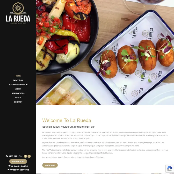 Delicious Spanish tapas featuring grilled vegetables and croquettes at La Rueda, a vibrant restaurant in Clapham, promoting family-friendly dining experiences and local events.