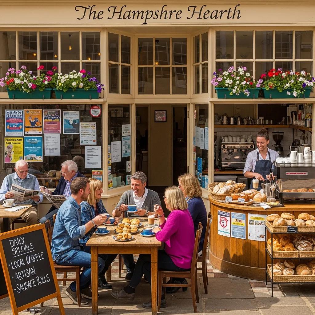 Local business in Hampshire with customers enjoying their experience, highlighting community engagement