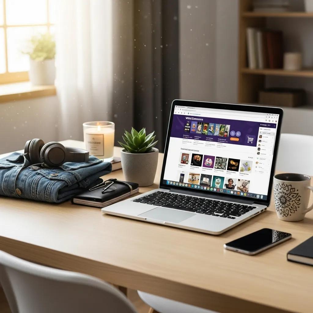 Modern e-commerce setup with WooCommerce store interface and various products