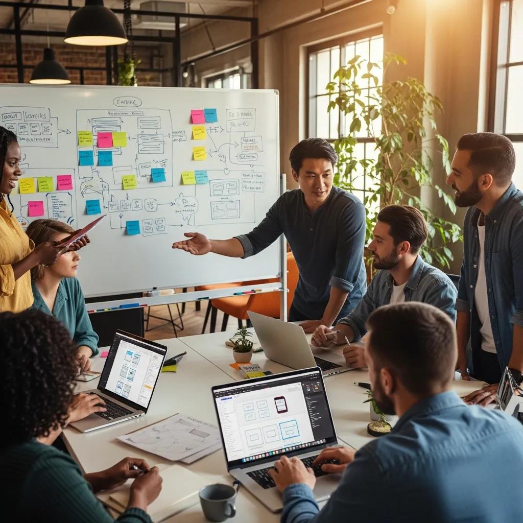 Modern office collaboration on professional website design services